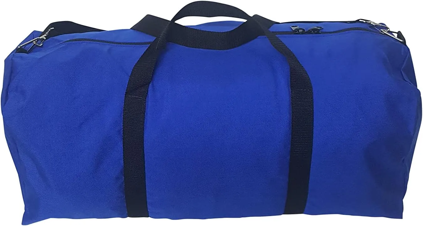 Extra Large Eagle Duffle Very Spacious Extremely Durable, Water Resistant With side pocket Made In USA.(Blue)