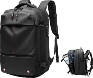Ezy Vac Backpack, Spacevac backpack, 60L Expandable Spacevac Pro Backpacks Water Resistant Anti Theft Travel Business (Black)