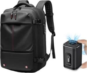 Ezyvac Rucksack, Easyvacpac Backpack, 60L Expandable Vaccage Bag Water Resistant, Anti Theft Vacuum Back Pack (Black Pump)