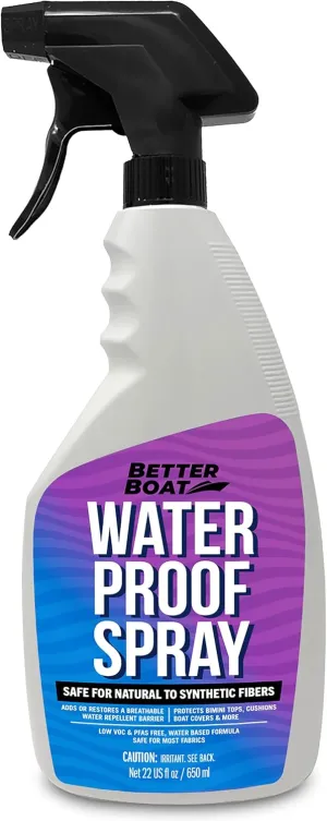 Fabric Waterproof Spray, 22 Fl Oz Heavy Duty Protector and Repellent for Outdoor Marine Canvas, Boat Tops, Vinyl Seats, Tents, Clothing, Boots, Jackets, and Clothes