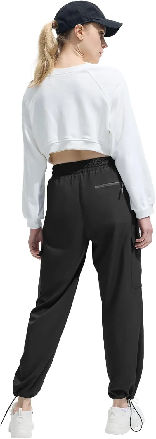 FARUNGS Quick Dry Cargo Pants Lightweight Tactical Hiking Pants with 5 Pockets for Women,Stretchy Waist and Water Resistant