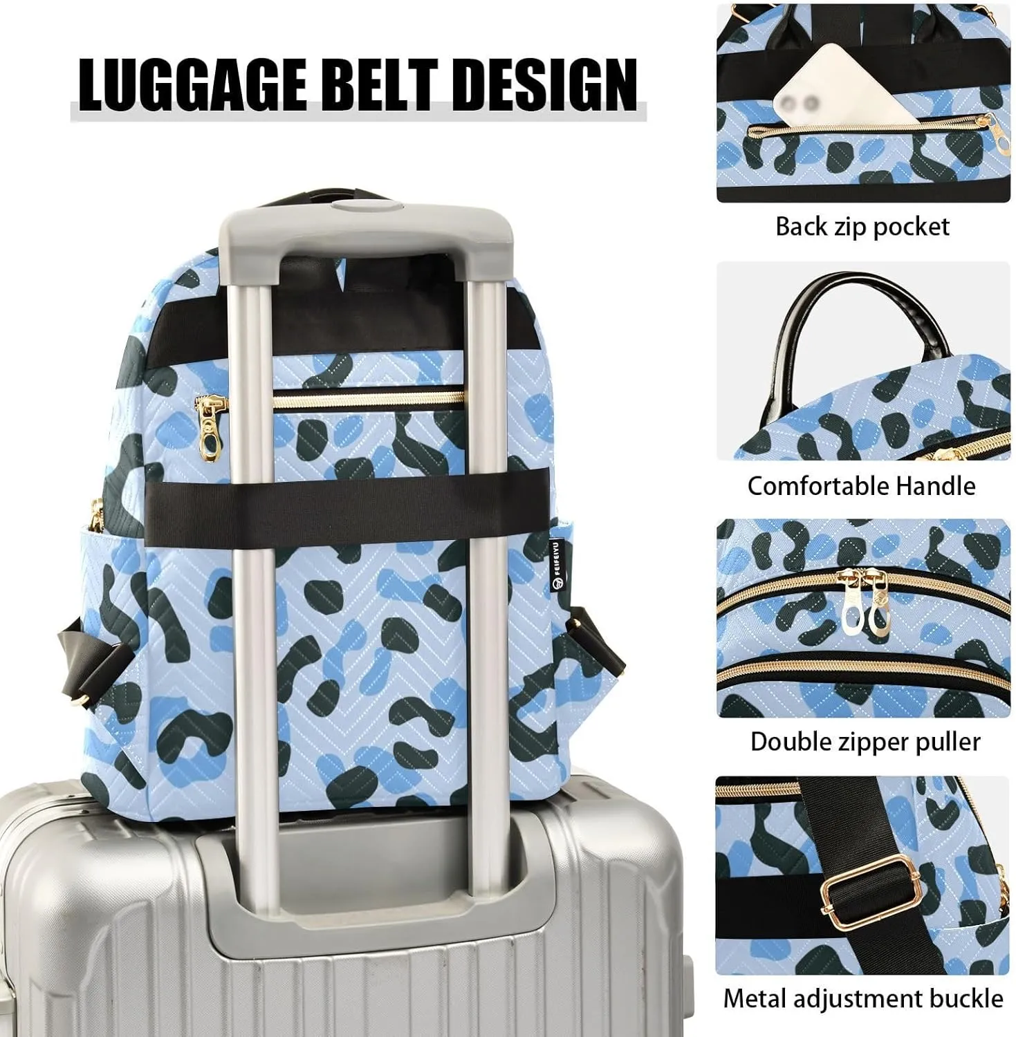 Fashion Travel Backpack for Women Multi Pockets Lightweight Purse for Women Mottled (Small Pattren 2)