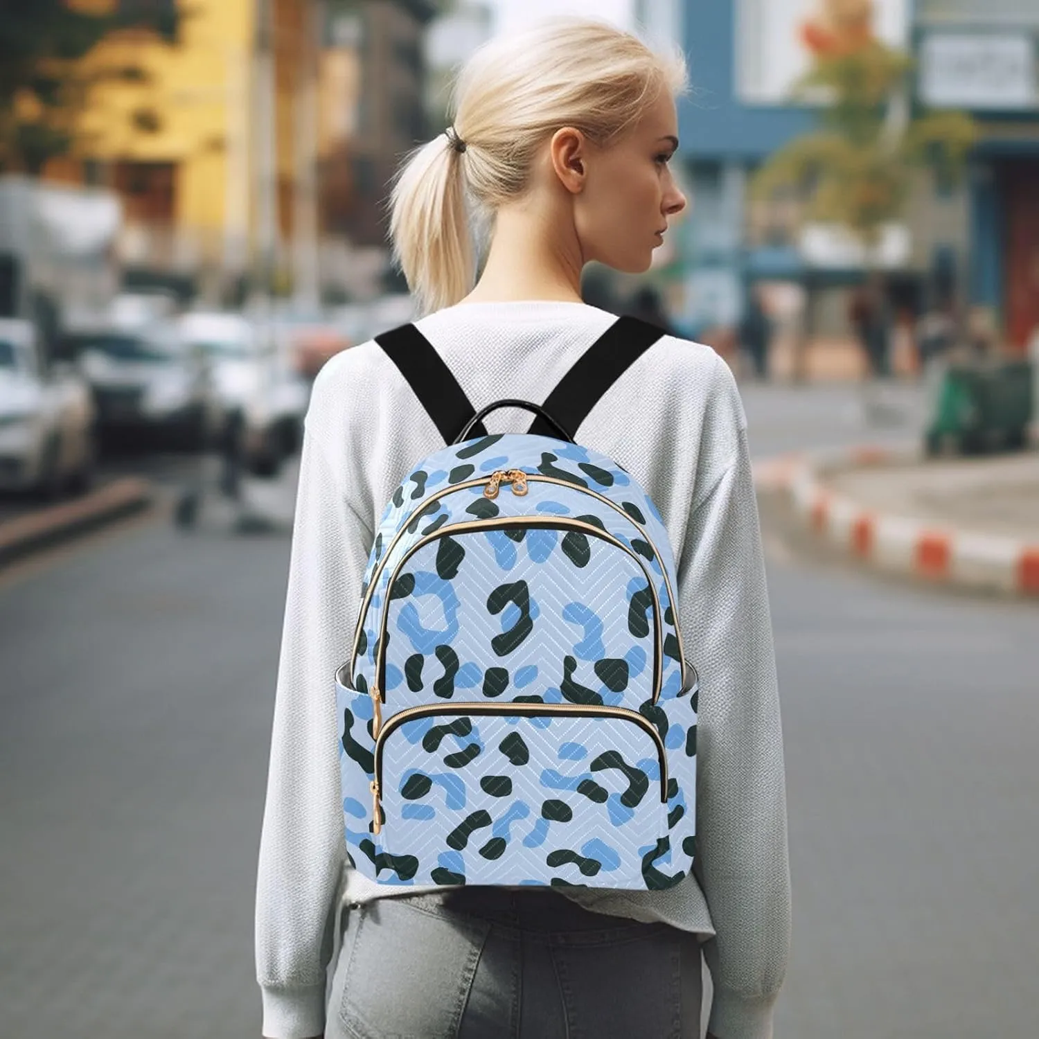 Fashion Travel Backpack for Women Multi Pockets Lightweight Purse for Women Mottled (Small Pattren 2)