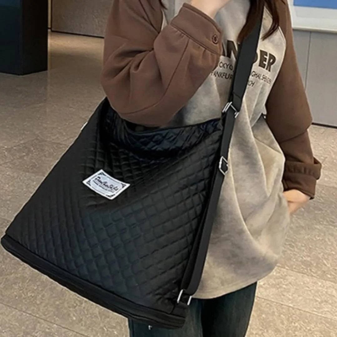 Fashionable Expandable Travel Bag, Unisex Shoulder & Backpack, 4 Colors, Multi-Carry Options,Sports Duffel (Black)