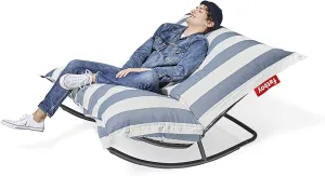 Fatboy Original Outdoor Bean Bag Rocking Chair, Stripe Ocean Blue