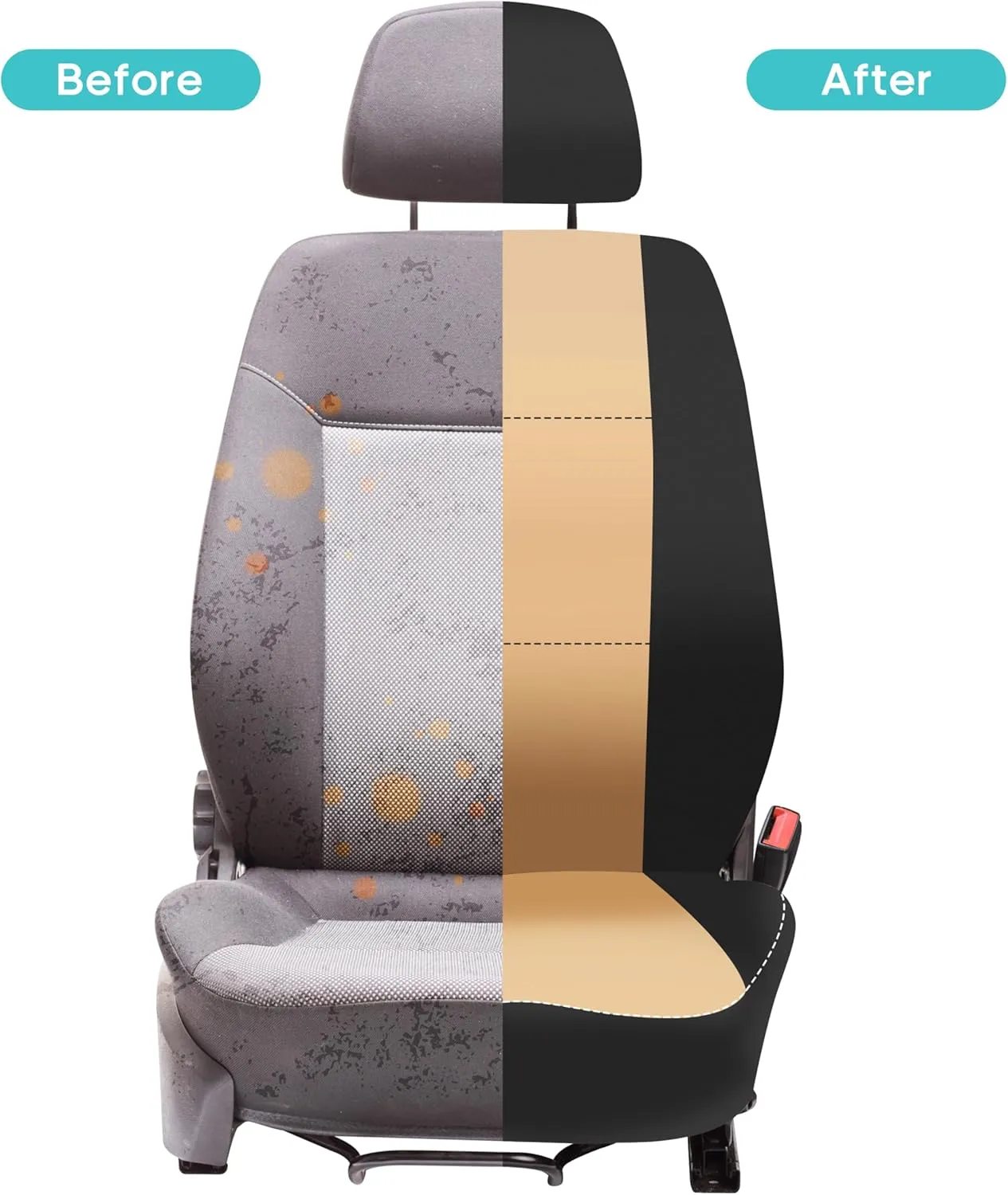 FH Group Three-Row 7 Seater Neoprene Waterproof Car Full Set Car Seat Covers, Airbag Ready and Split - Fit Most Car, Truck, SUV, & Van (Beige/Black)