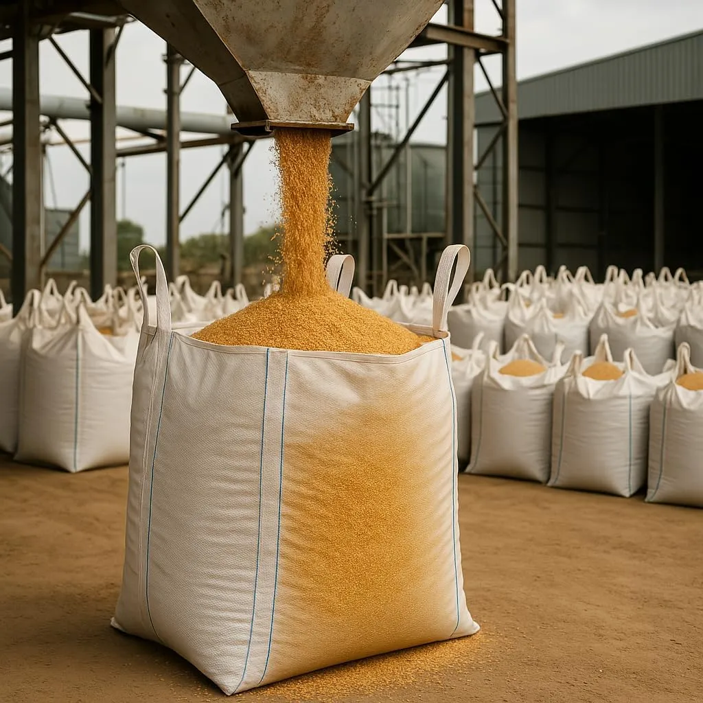 FIBC Bulk Bag - 1 Ton Bag - 35 x 35 x 40" - Heavy Duty Super Sack for Agriculture Feed & Grain, Construction Debris Removal - 2200lb Capacity