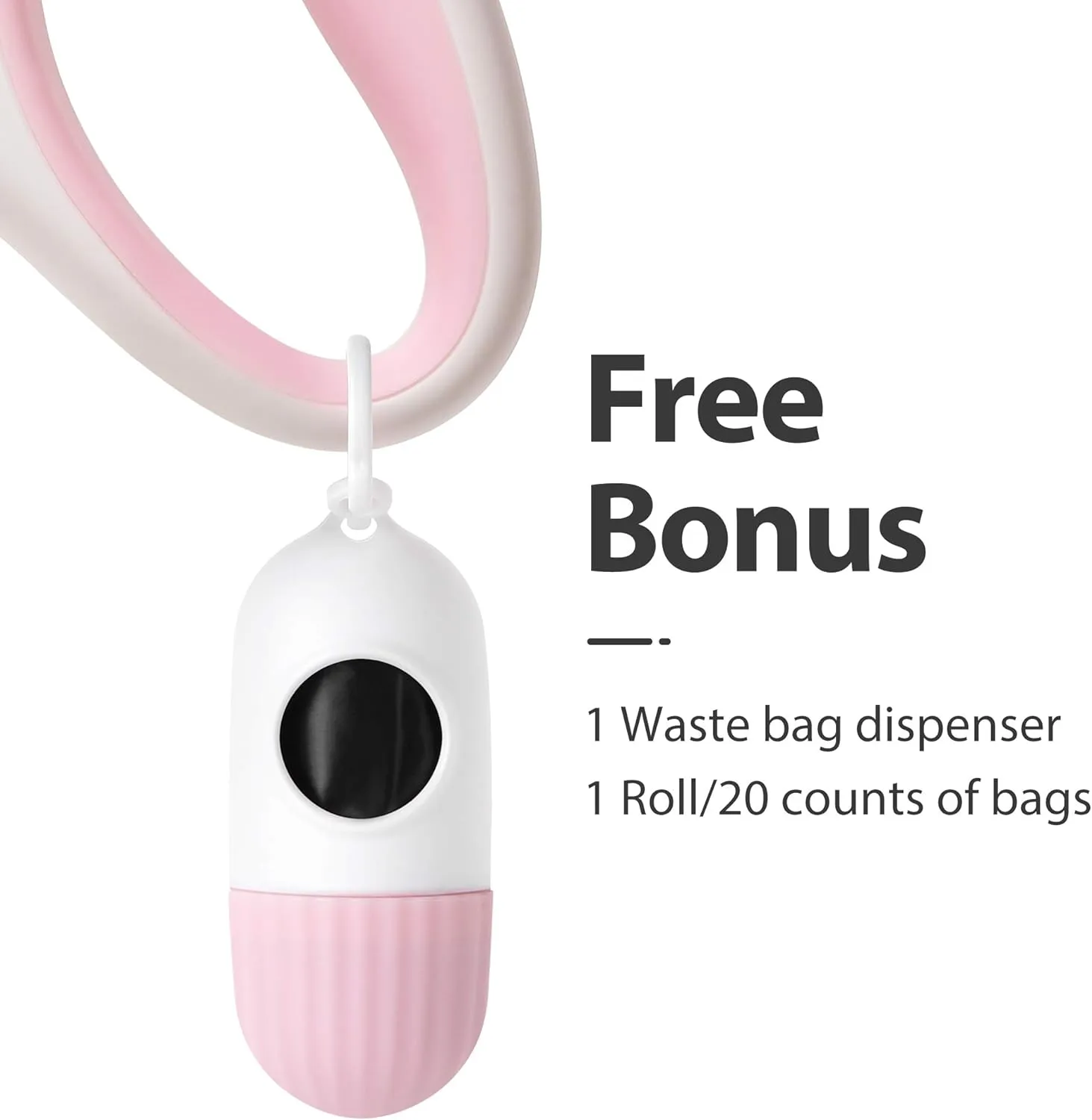 Fida Retractable Dog Leash for Small Breed up to 26 lbs, 16 ft Pet Walking Leash with Dispenser and Poop Bags, Anti-Slip Handle, Reflective Strong Nylon Tape, One-Handed Brake (S, White & Pink)