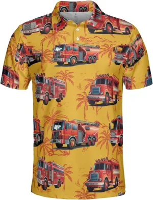 Firefighter Polo Golf Shirts for Men Women - Labor Day Mens Polo Shirts Short Sleeve Mens Polo Shirts Dry Fit Serie 63