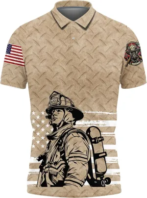 Firefighter Polo Golf Shirts for Men Women - Labor Day Mens Polo Shirts Short Sleeve Mens Polo Shirts Dry Fit Serie 63
