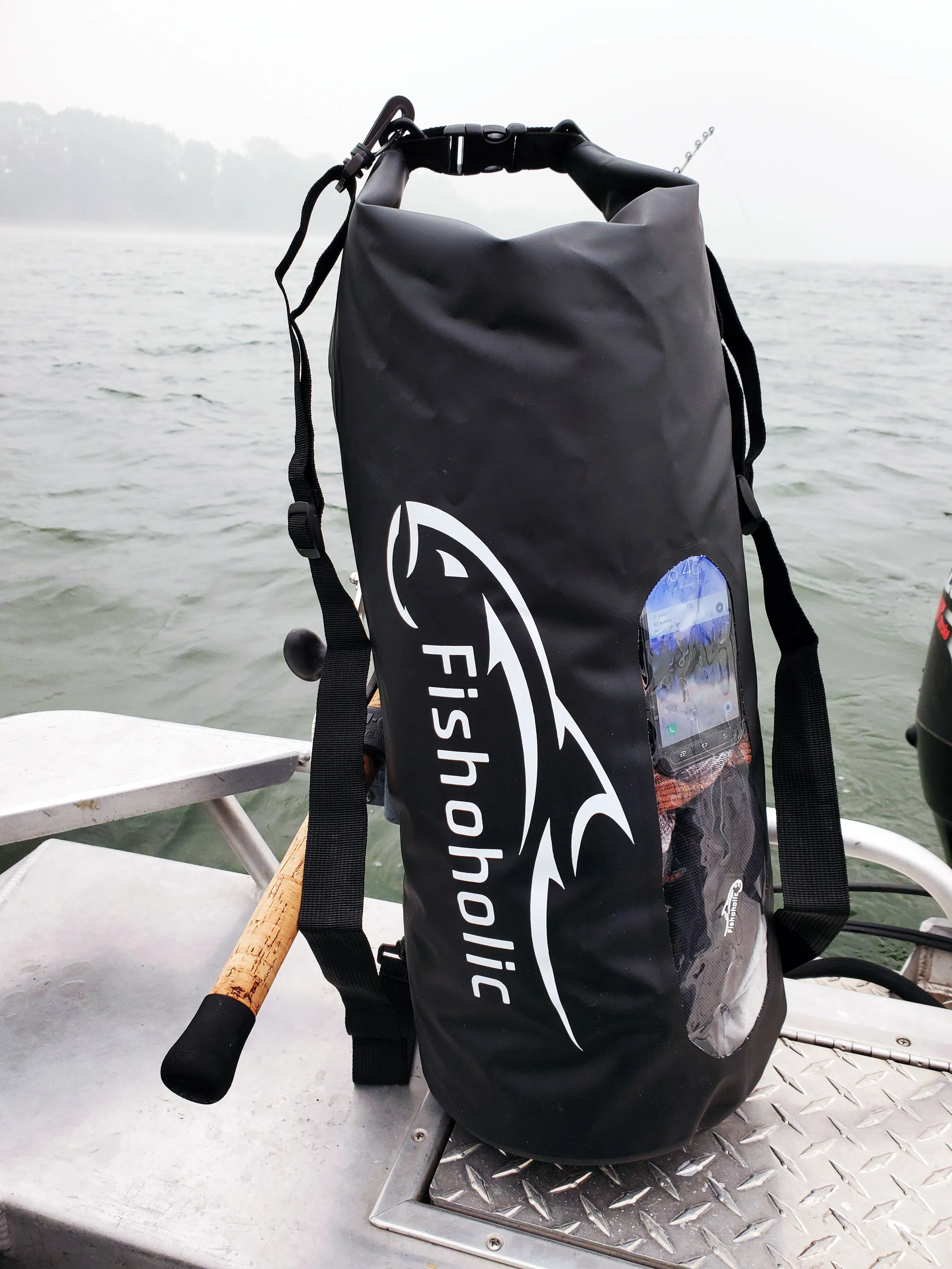 Fishoholic 30L Dry Bag - Clear Window Waterproof Gear Bags - Fail-Safe Snap - Tough & Durable