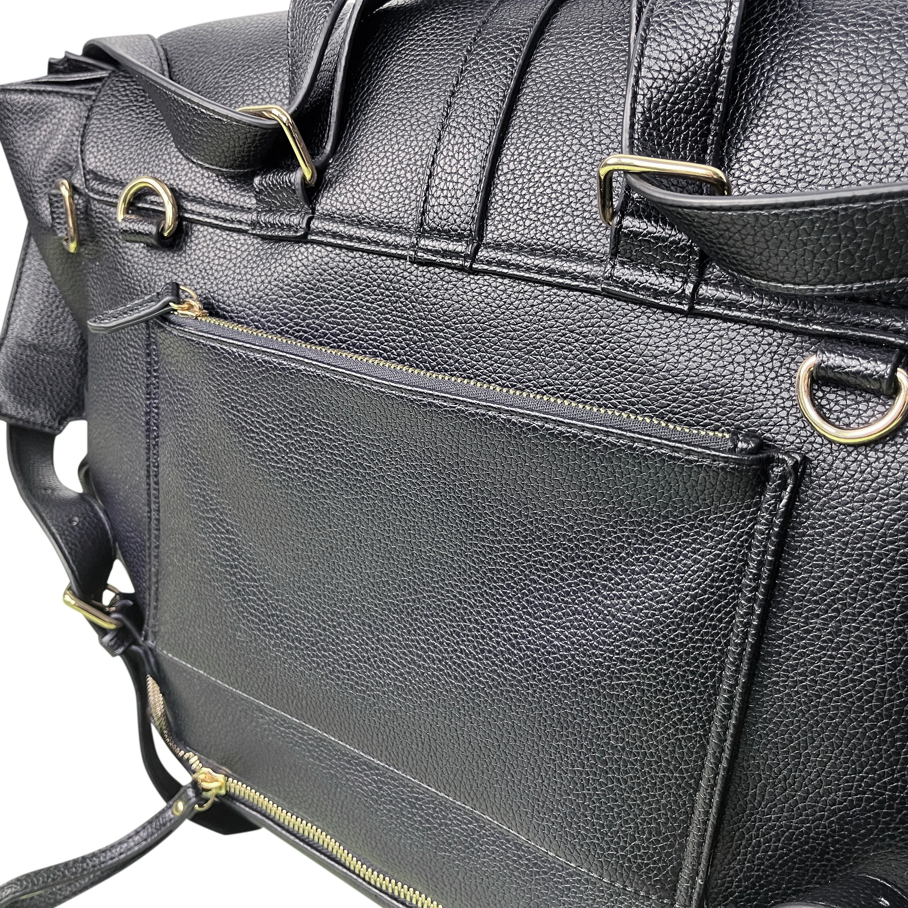 Florence Vegan Leather Convertible Backpack or Baby Bag - Black