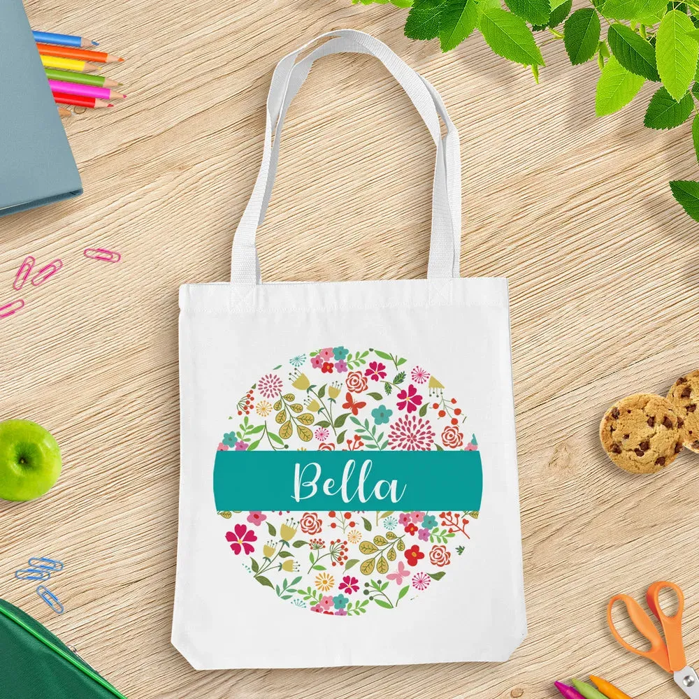 Flowers White Tote Bag