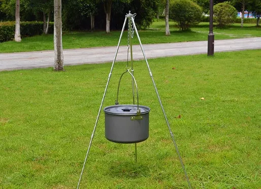 Foldable Campfire Tripod: Lightweight Aluminium Alloy Hanging Pot Bracket