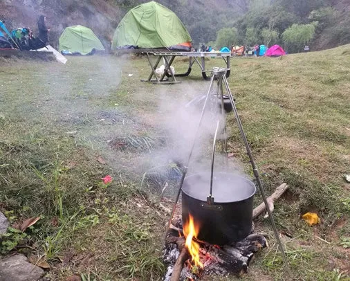 Foldable Campfire Tripod: Lightweight Aluminium Alloy Hanging Pot Bracket