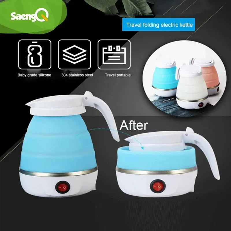 Foldable Household Silicone304 Kettle Best-value Stainless Folding Portable Travel 600Ml Leakproof Steel Instant access Kettle Compression