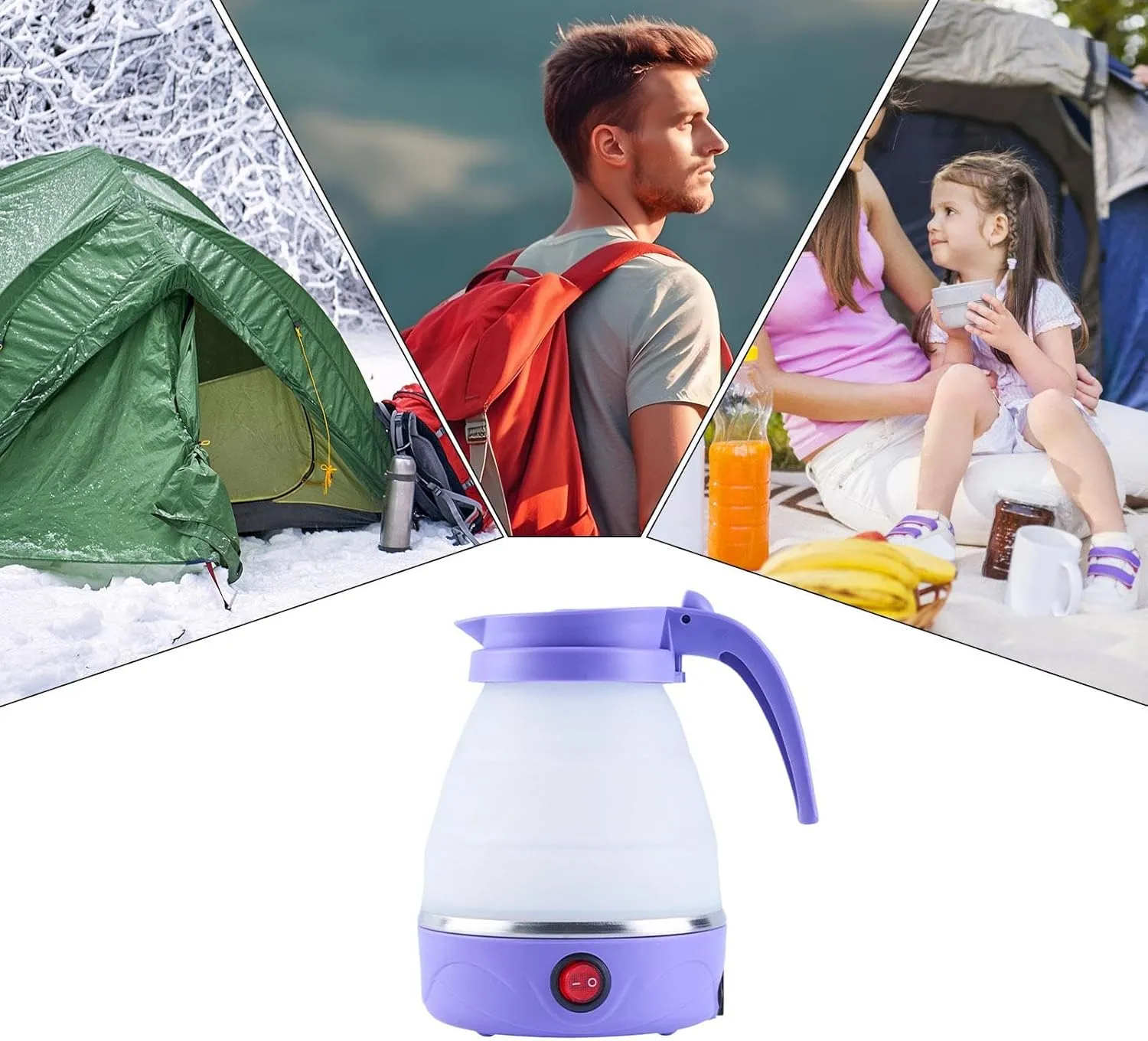Folding Electric Kettle, Portable Folding Kettle, Compact Folding Electric Kettle, Travel-Friendly Electric Kettle, Foldable Kettle for Camping, Folding Electric Kettle for Travel