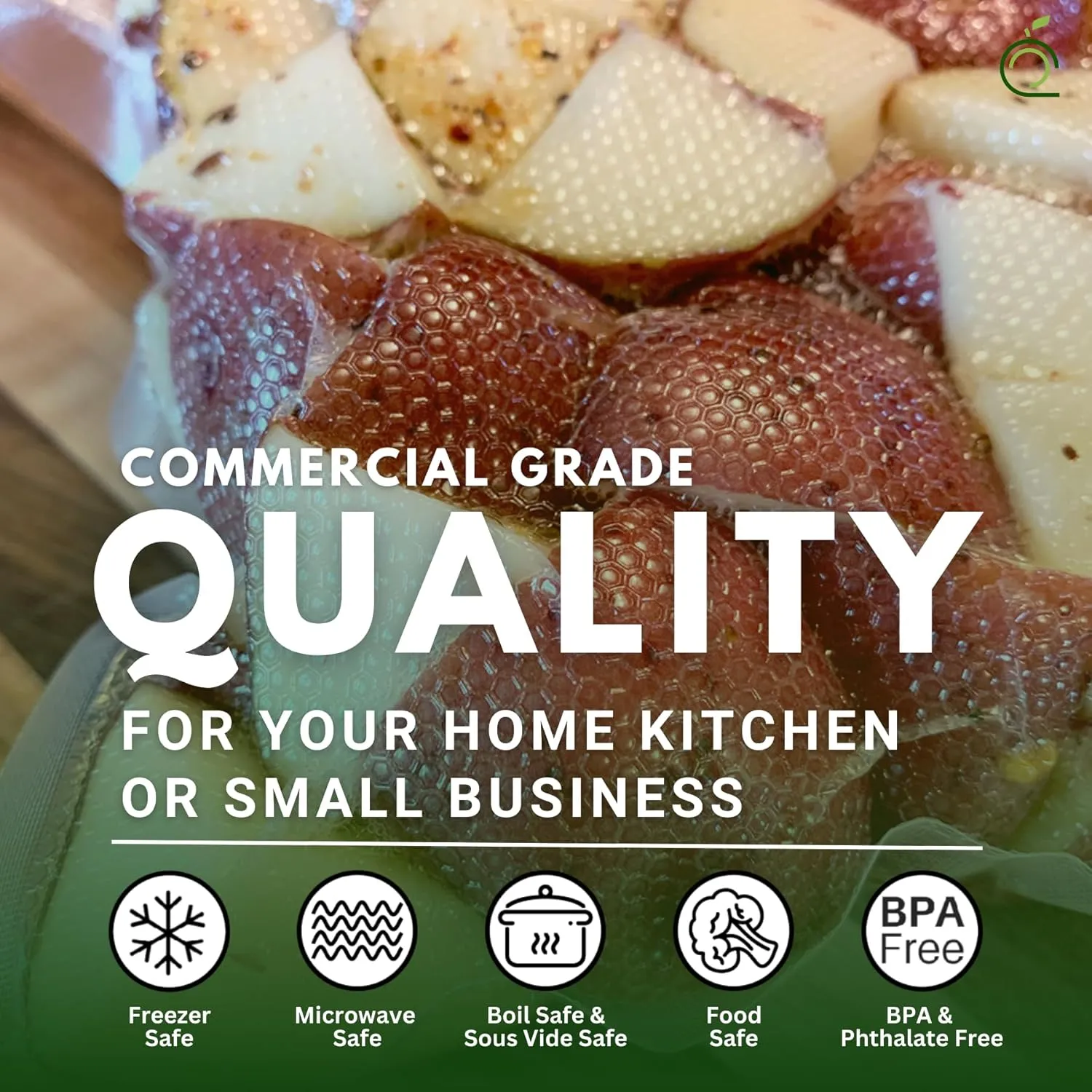 Foodsaver Compatible 50' Vacuum Food Storage Bag Rolls | Heavy Commercial Grade | One 8" X 50' and One 11" X 50' | Storage or Sous Vide