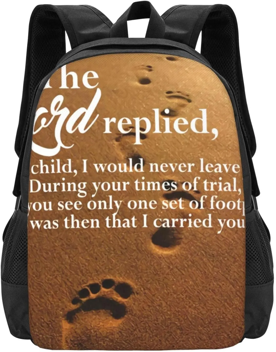 Footprints In The Sand Poem Lightweight Packable Backpack Travel Casual Hiking Daypack Foldable Backpack For Men Women