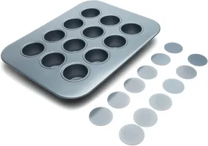 Fox Run Mini Cheesecake Pan with Removable Bottoms, Non-Stick, 10.5 x 14 x 1.5 inches