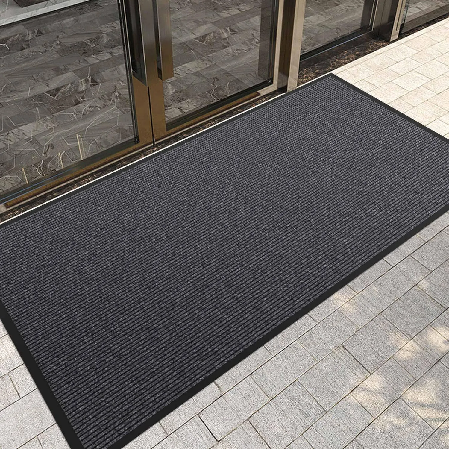 Front Door Mat, 96" x 48" Heavy Duty Indoor Outdoor Doormat, Non-Slip Welcome Mats for Entryway, Rubber Backing Low Profile Mats, Commercial Door Mats