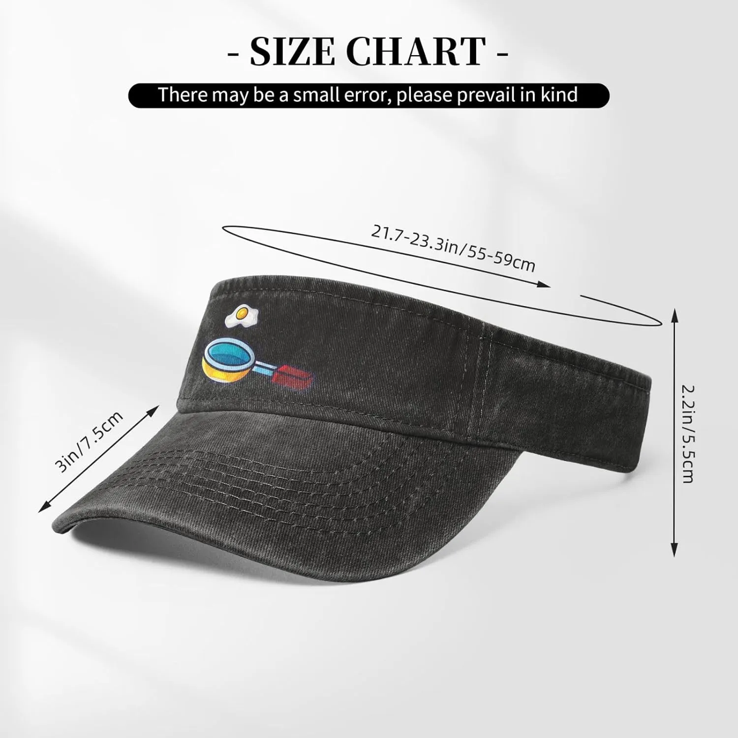 Frying Pan with Eggs Sun Visor Hats for Women Men Adjustable Sports Sun Hats Cotton Golf Cap