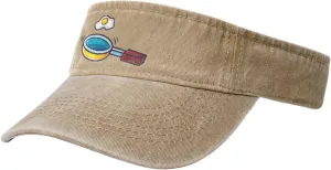 Frying Pan with Eggs Sun Visor Hats for Women Men Adjustable Sports Sun Hats Golf Cap