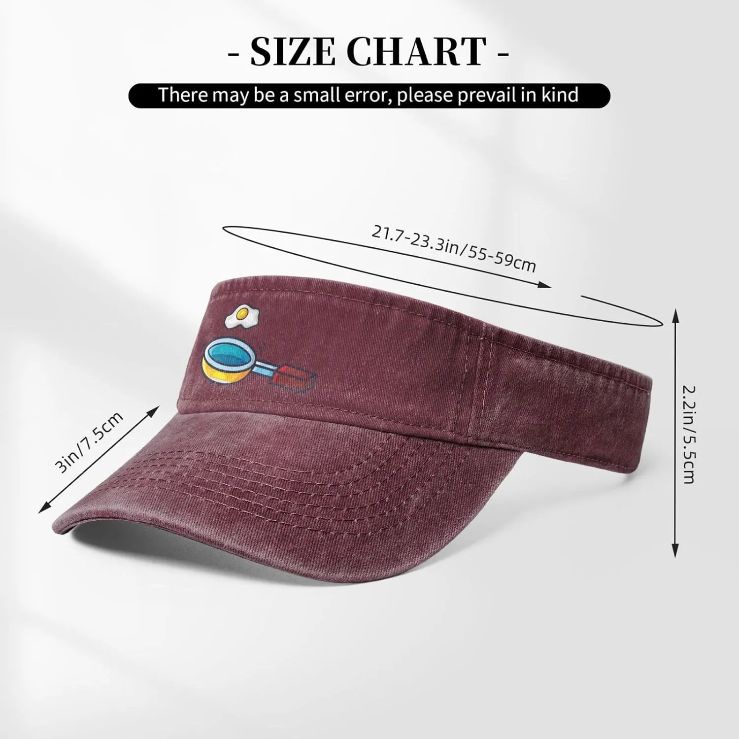 Frying Pan with Eggs Sun Visor Hats for Women Men Adjustable Sports Sun Hats Golf Cap
