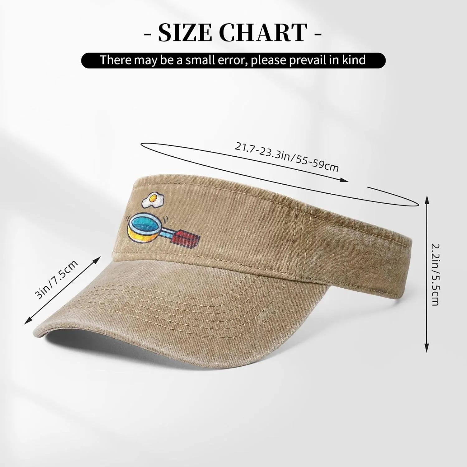 Frying Pan with Eggs Sun Visor Hats for Women Men Adjustable Sports Sun Hats Golf Cap