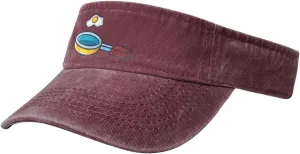 Frying Pan with Eggs Sun Visor Hats for Women Men Adjustable Sports Sun Hats Golf Cap