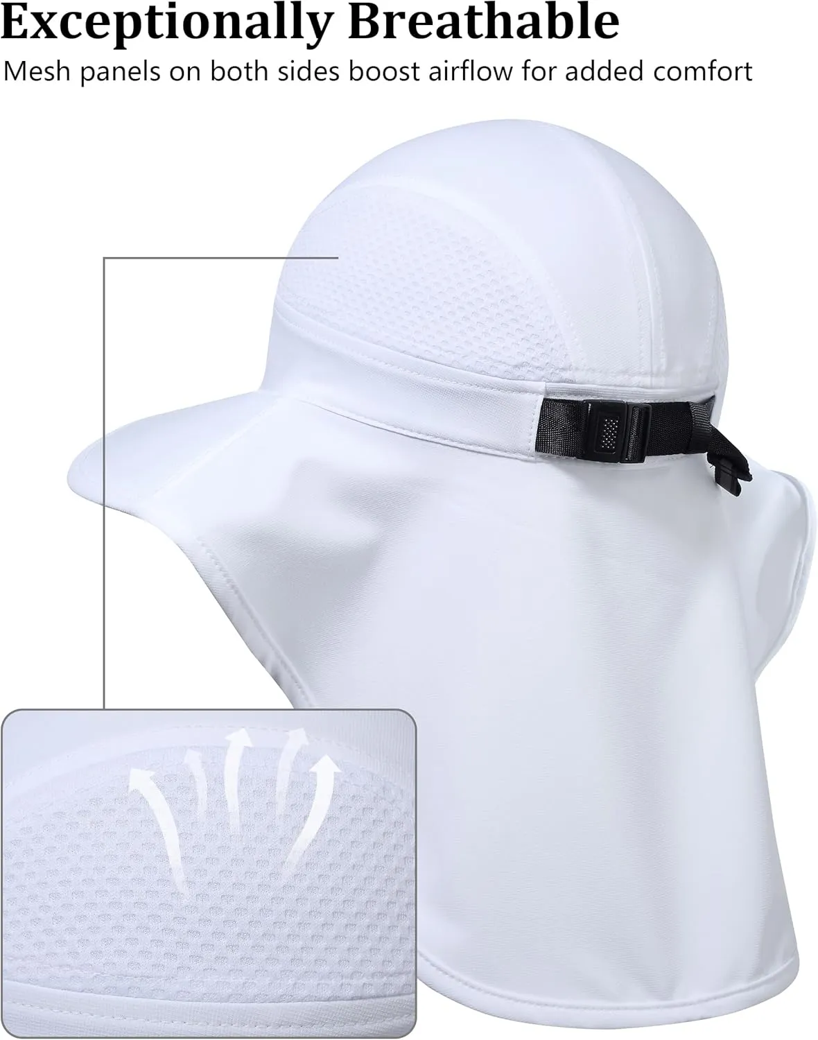 GADIEMKENSD Foldable Sun Hat with Neck Flap, UPF 50  Wide Brim Fishing Hat for Men Women, Quick Drying and Breathable