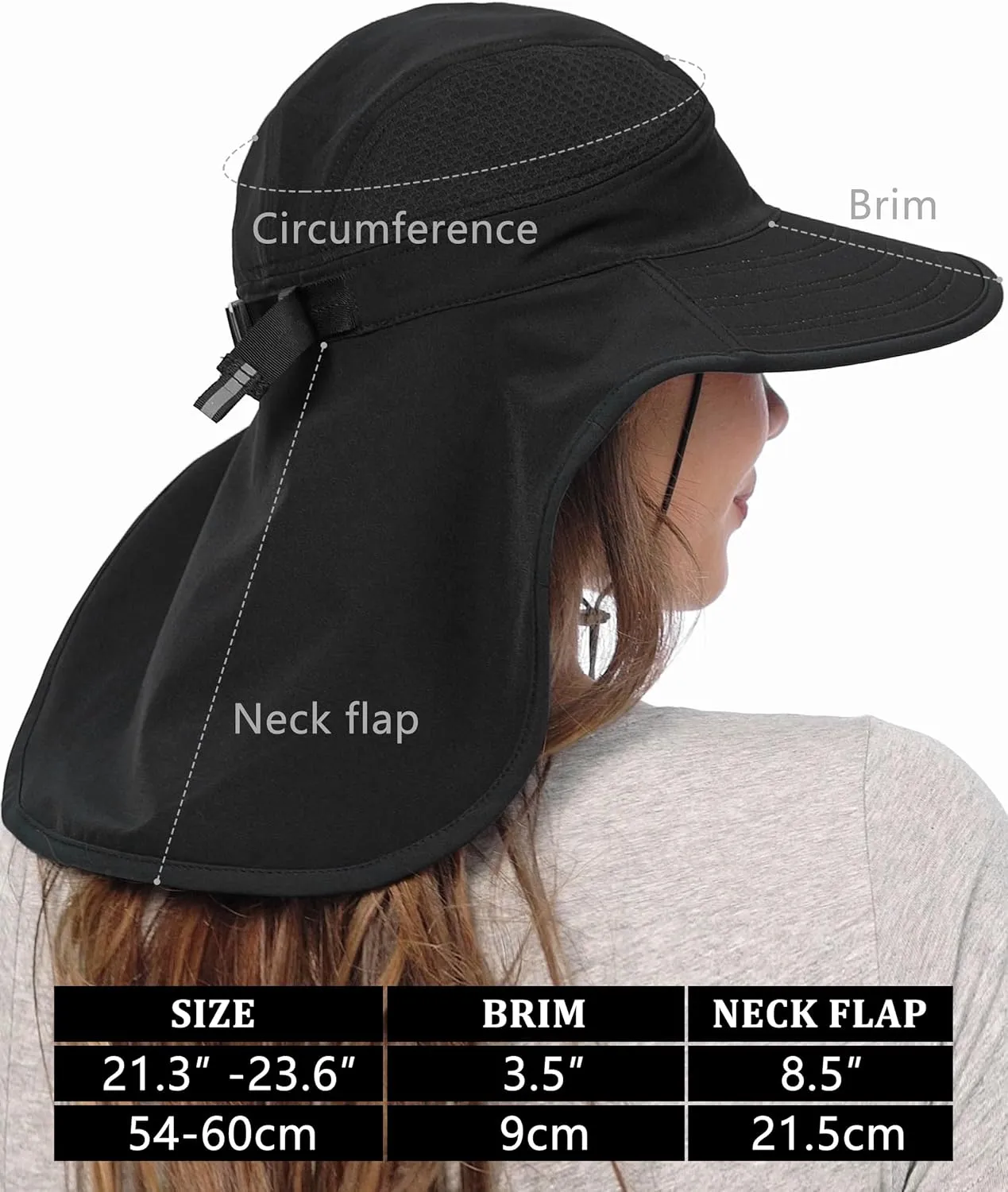 GADIEMKENSD Foldable Sun Hat with Neck Flap, UPF 50  Wide Brim Fishing Hat for Men Women, Quick Drying and Breathable