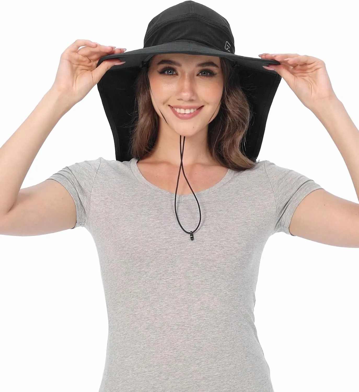 GADIEMKENSD Foldable Sun Hat with Neck Flap, UPF 50  Wide Brim Fishing Hat for Men Women, Quick Drying and Breathable