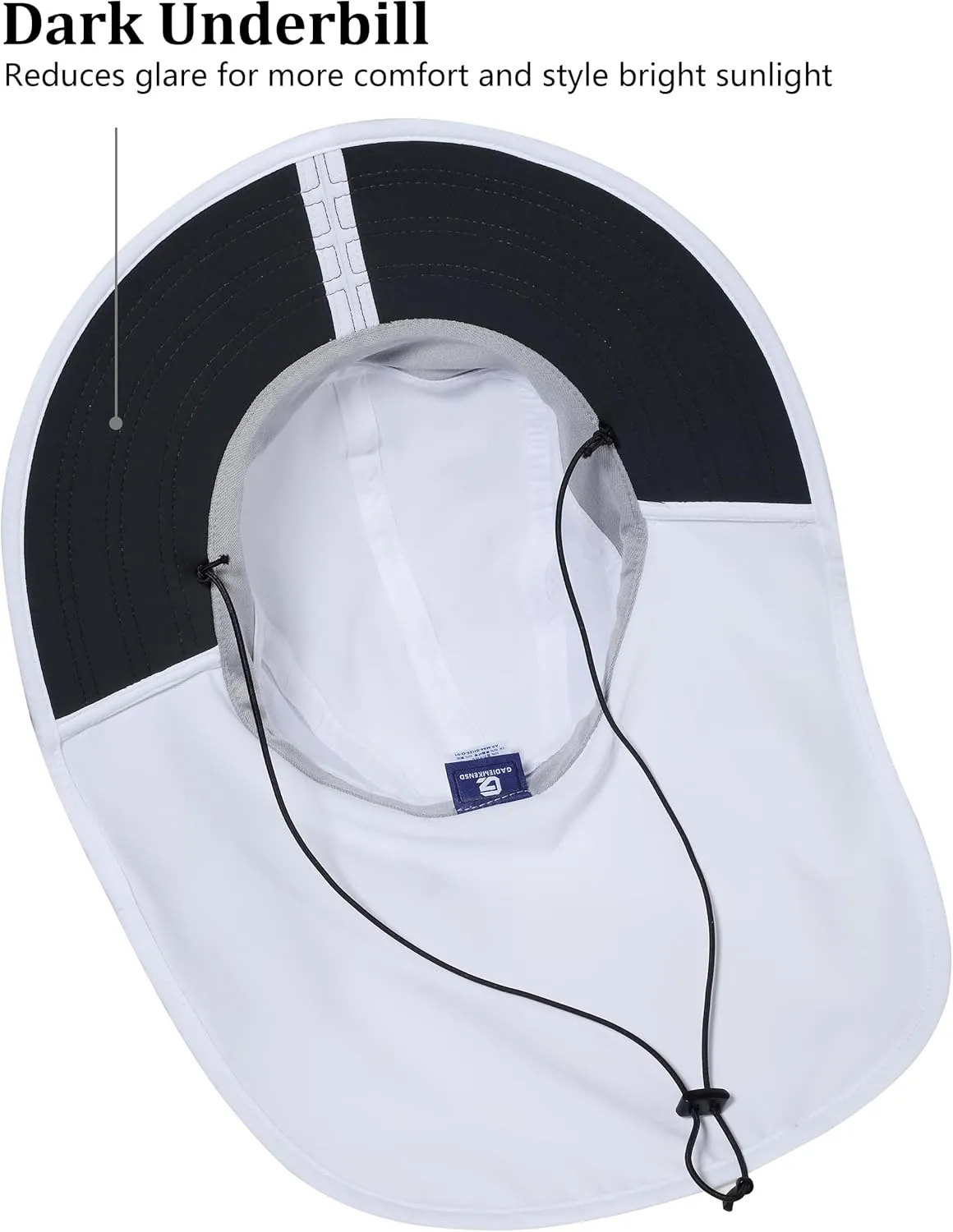 GADIEMKENSD Foldable Sun Hat with Neck Flap, UPF 50  Wide Brim Fishing Hat for Men Women, Quick Drying and Breathable