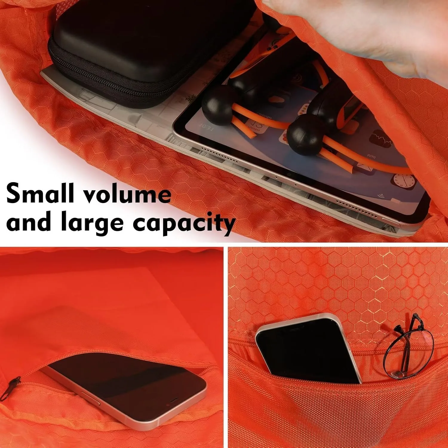 GAENMESH Drawstring Backpack Bag for Sports Lightweight Foldable Gym Bag with Sturdy Draw Cord Shoulder Strap Hiking Travel Camping