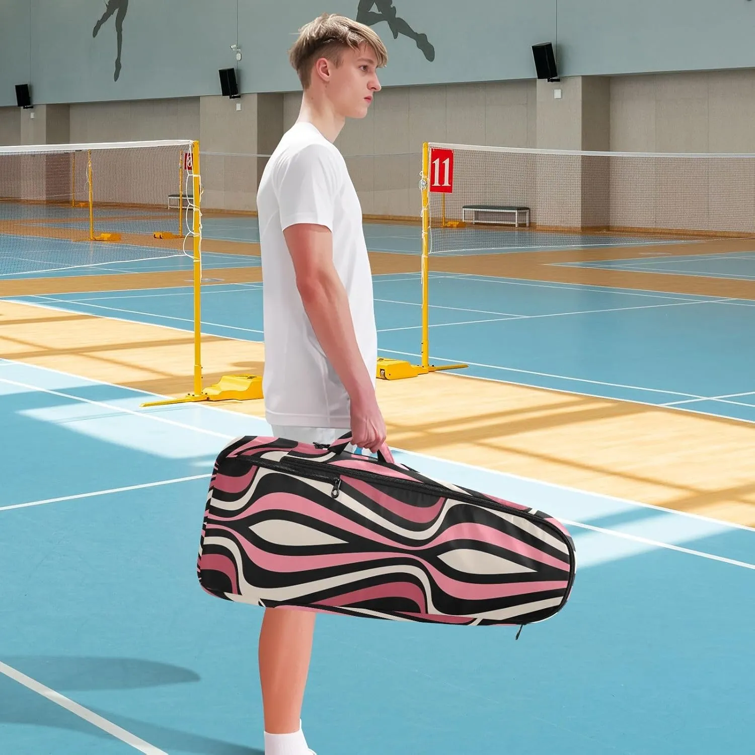 GAIGEO Abstract Waves Blue Sports Bag, Expandable Tennis Stuff, Sandwich Mesh Back, Breathable not Stuffy