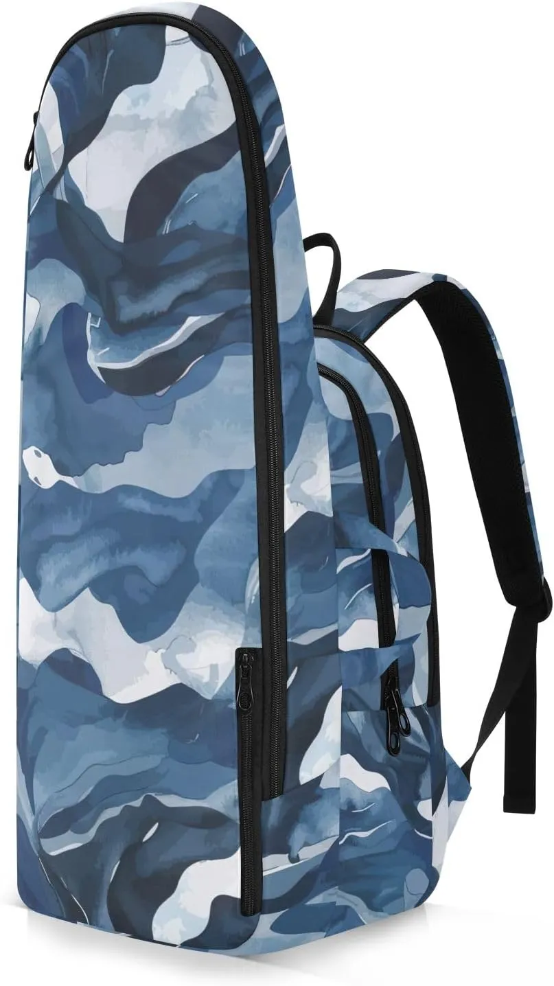GAIGEO Abstract Waves Blue Sports Bag, Expandable Tennis Stuff, Sandwich Mesh Back, Breathable not Stuffy