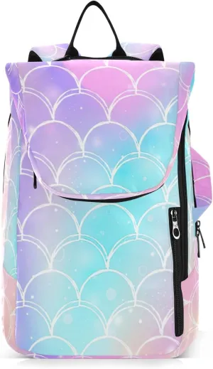 GAIGEO Abstract Waves Blue Sports Bag, Expandable Tennis Stuff, Sandwich Mesh Back, Breathable not Stuffy