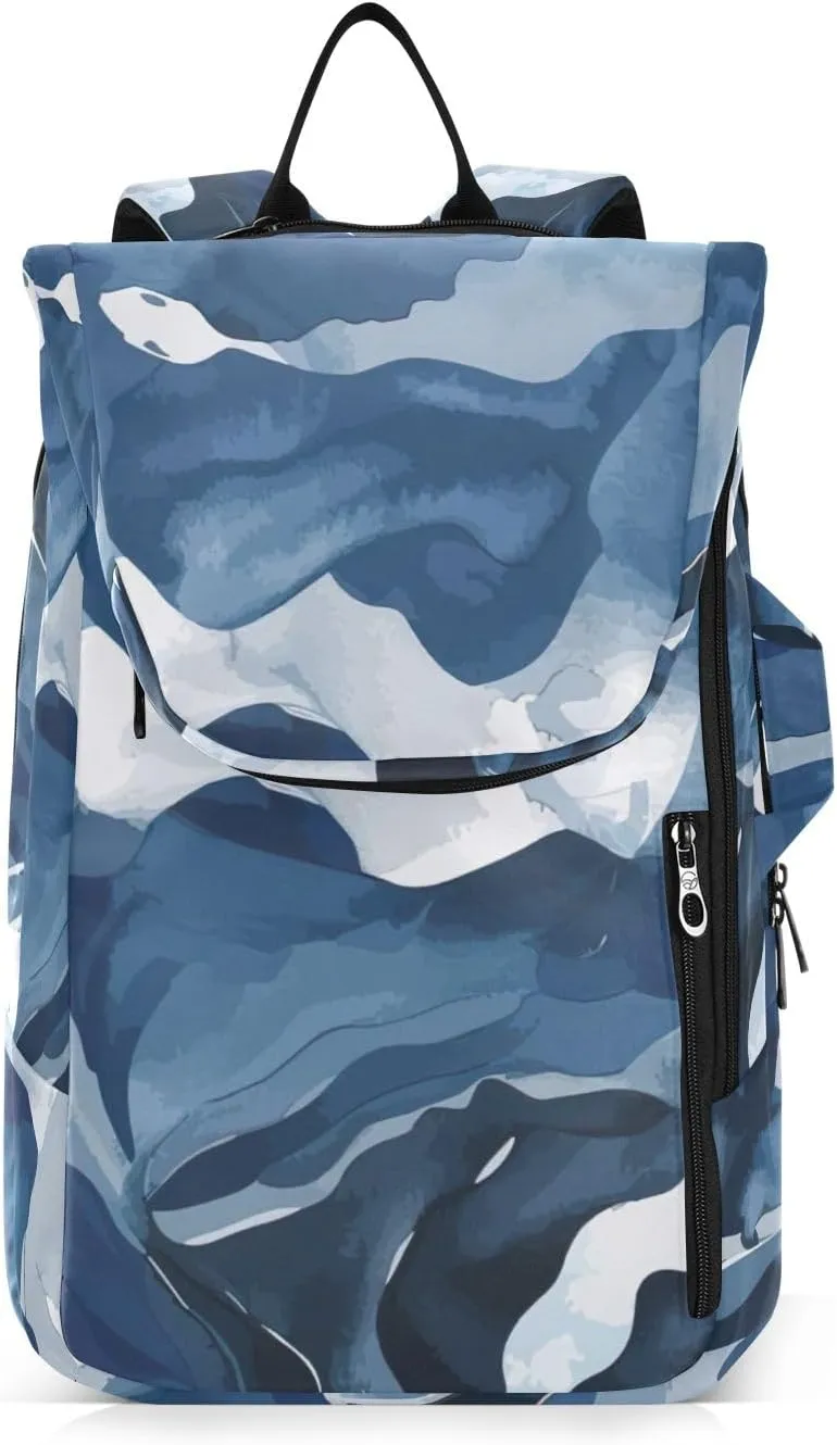 GAIGEO Abstract Waves Blue Sports Bag, Expandable Tennis Stuff, Sandwich Mesh Back, Breathable not Stuffy