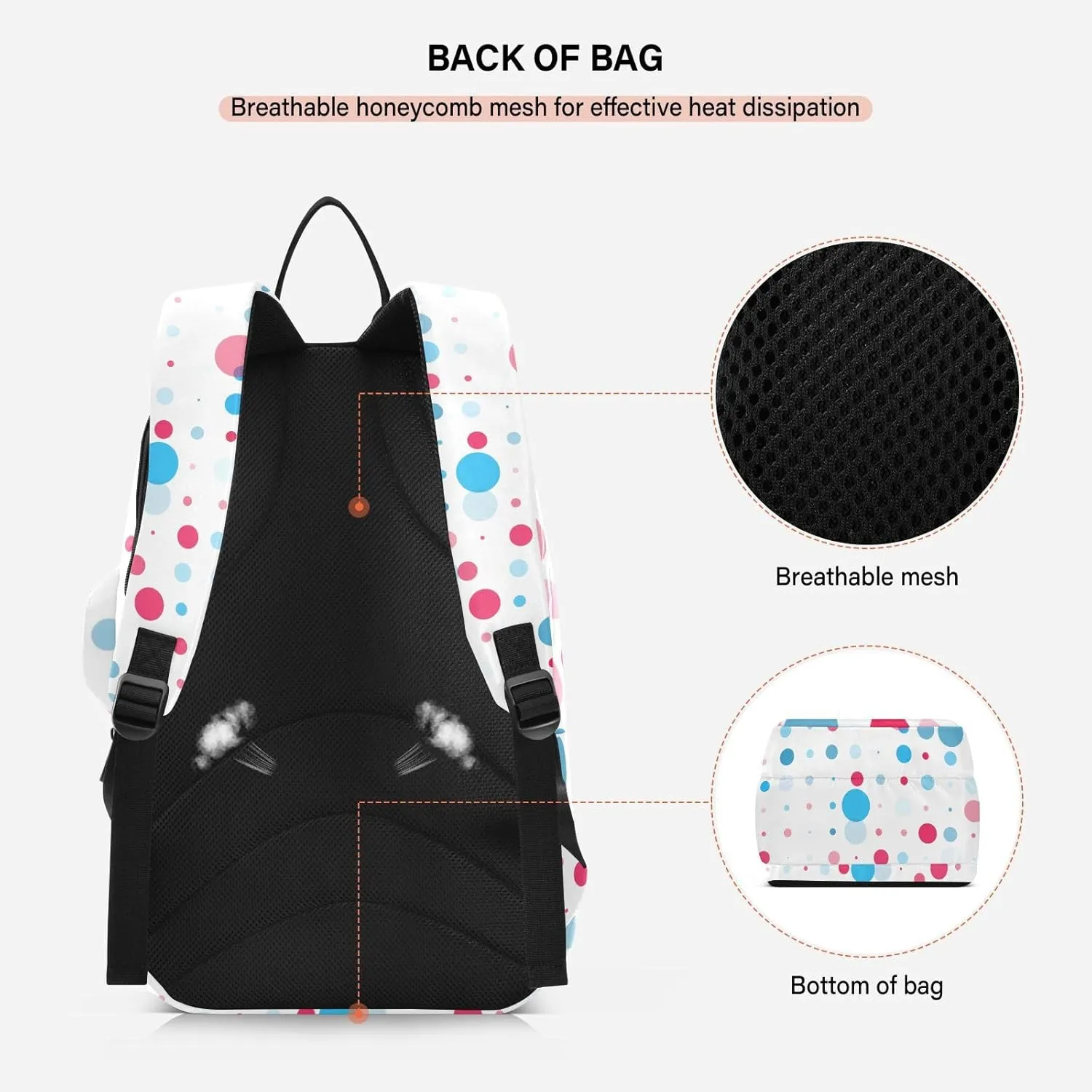 GAIGEO Blue Pink Gradient Pickleball Backpack, Multiple Storage Compartments Pickleball Bags, Foldable Racket Pocket