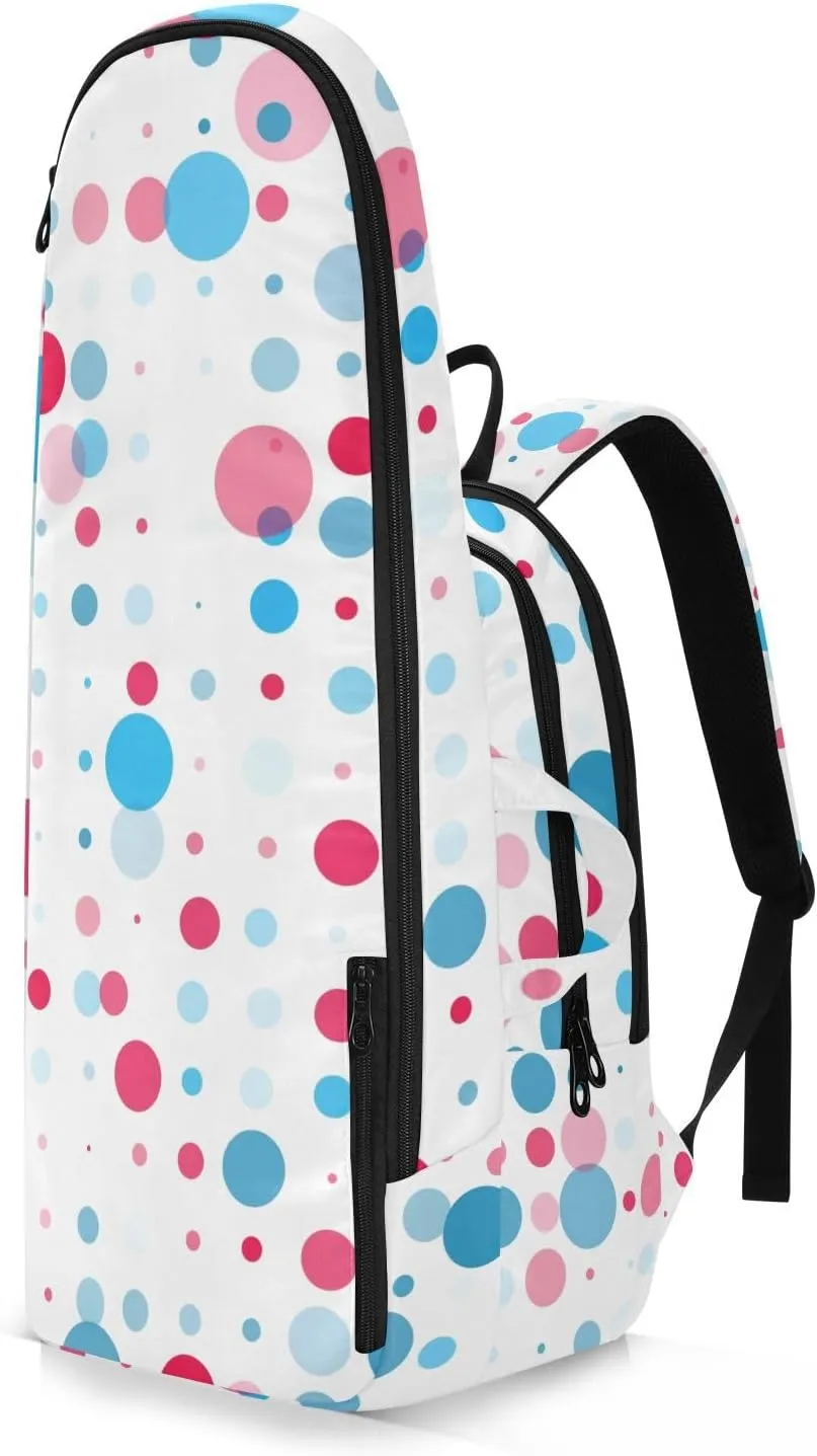 GAIGEO Blue Pink Gradient Pickleball Backpack, Multiple Storage Compartments Pickleball Bags, Foldable Racket Pocket