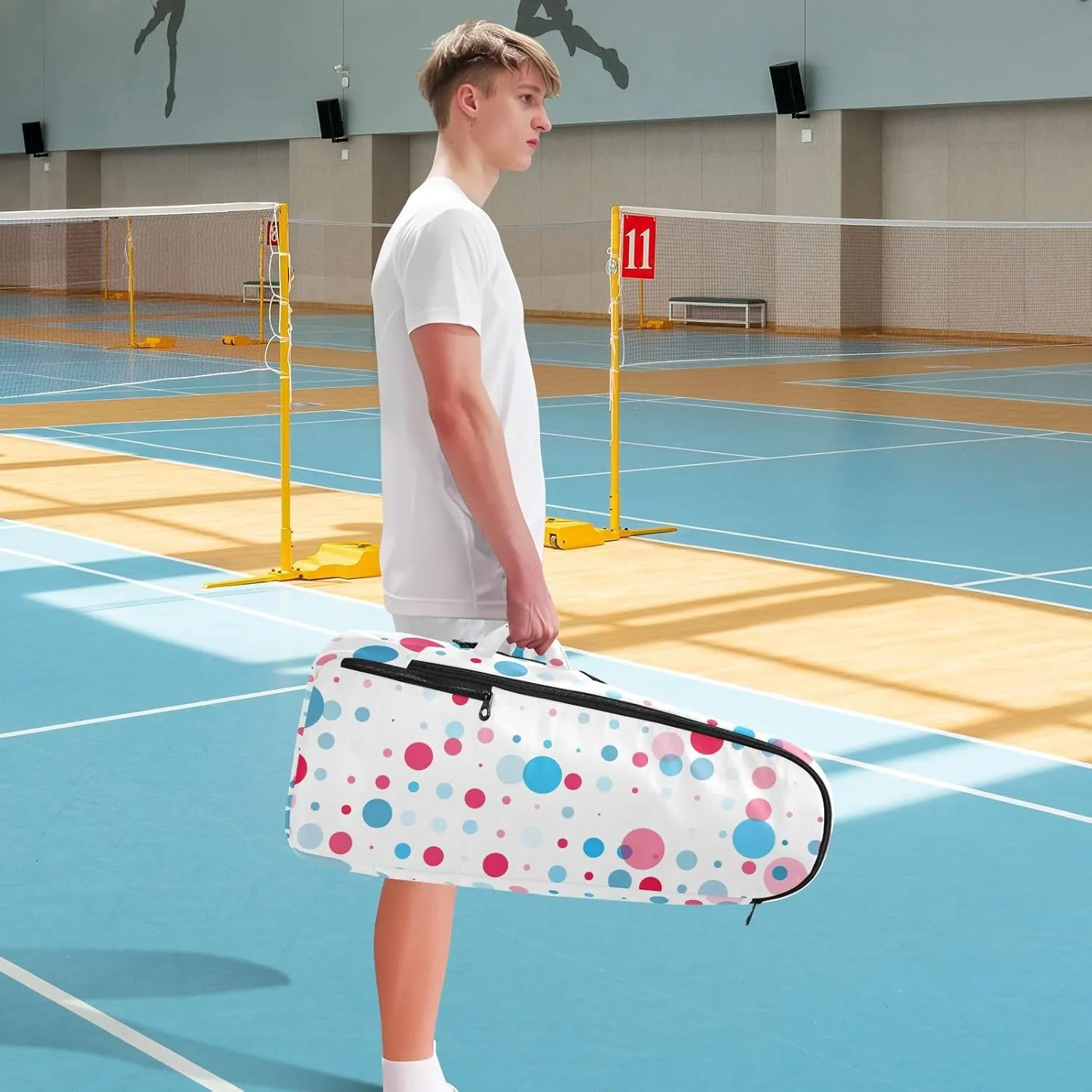 GAIGEO Blue Pink Gradient Pickleball Backpack, Multiple Storage Compartments Pickleball Bags, Foldable Racket Pocket