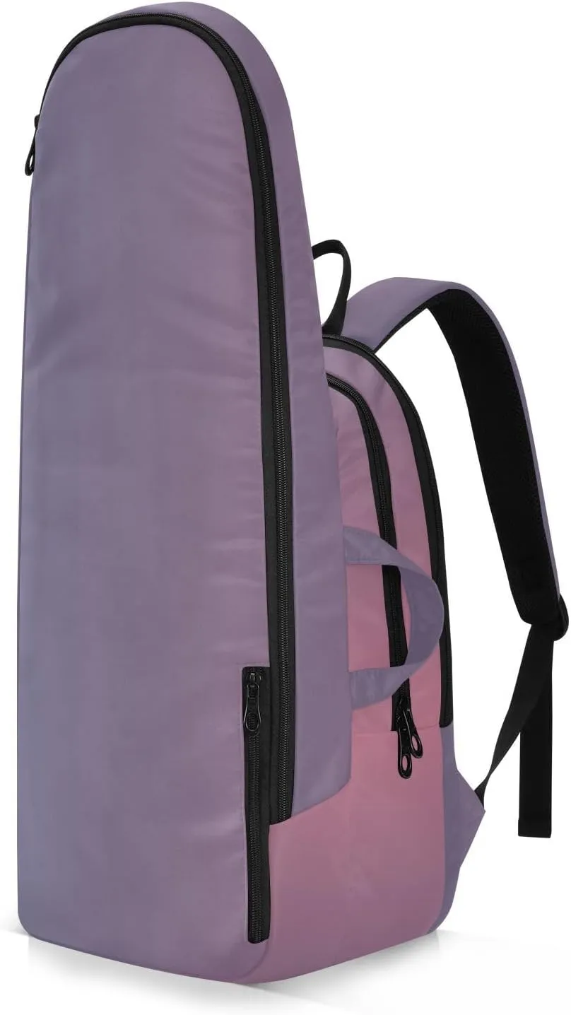 GAIGEO Blue Pink Gradient Pickleball Backpack, Multiple Storage Compartments Pickleball Bags, Foldable Racket Pocket