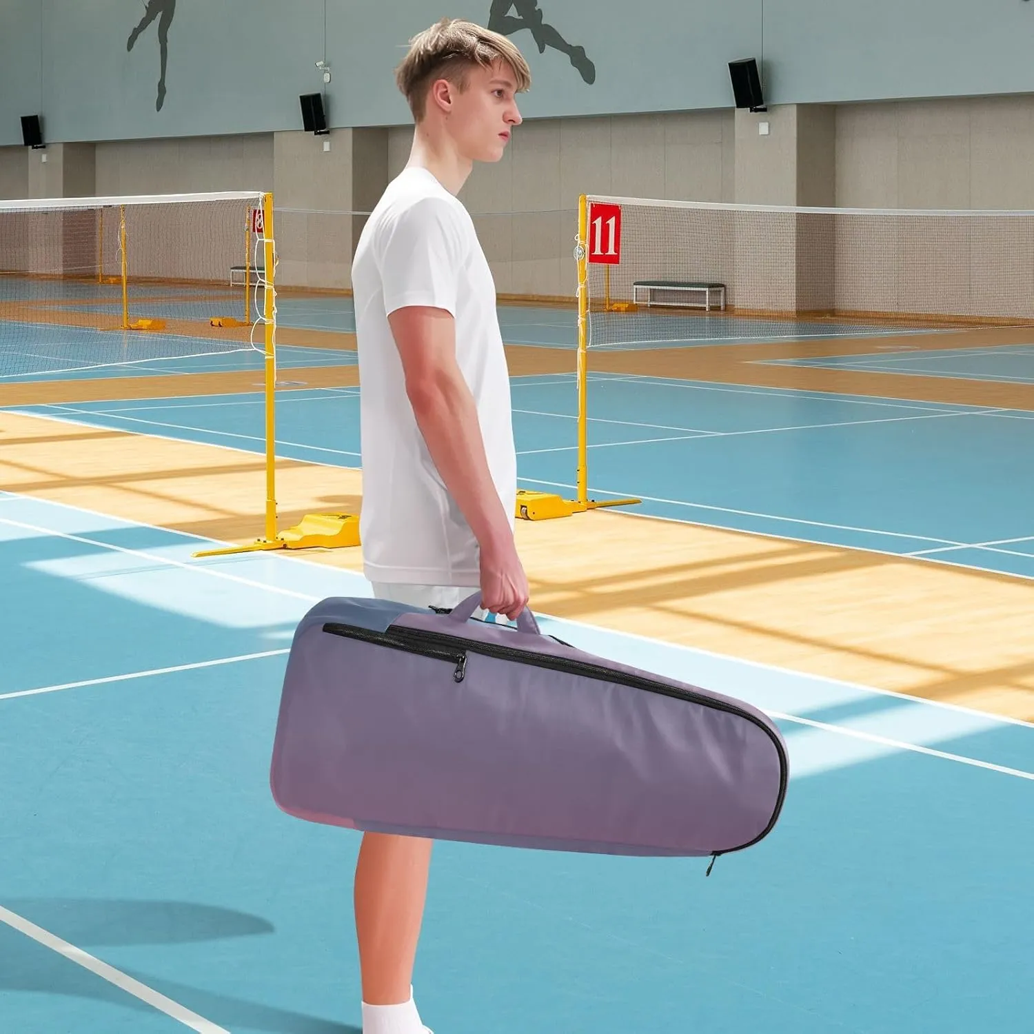 GAIGEO Blue Pink Gradient Pickleball Backpack, Multiple Storage Compartments Pickleball Bags, Foldable Racket Pocket