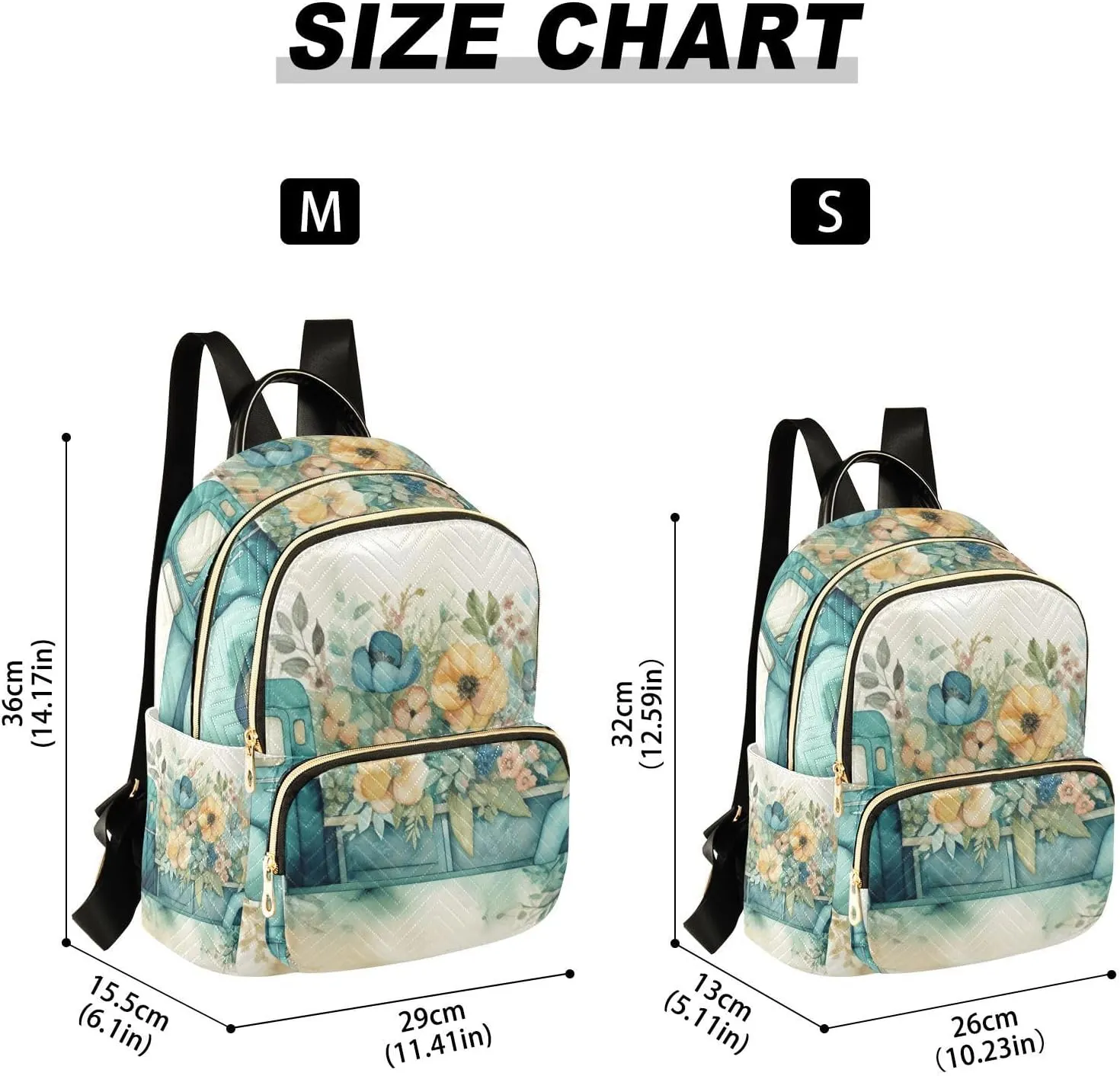 GAIGEO Ge Spring TruGreen Color Truck Flowers Fashionable Women Backpack, Casual Small Backpack, Travel Carry on Backpack for Women, S