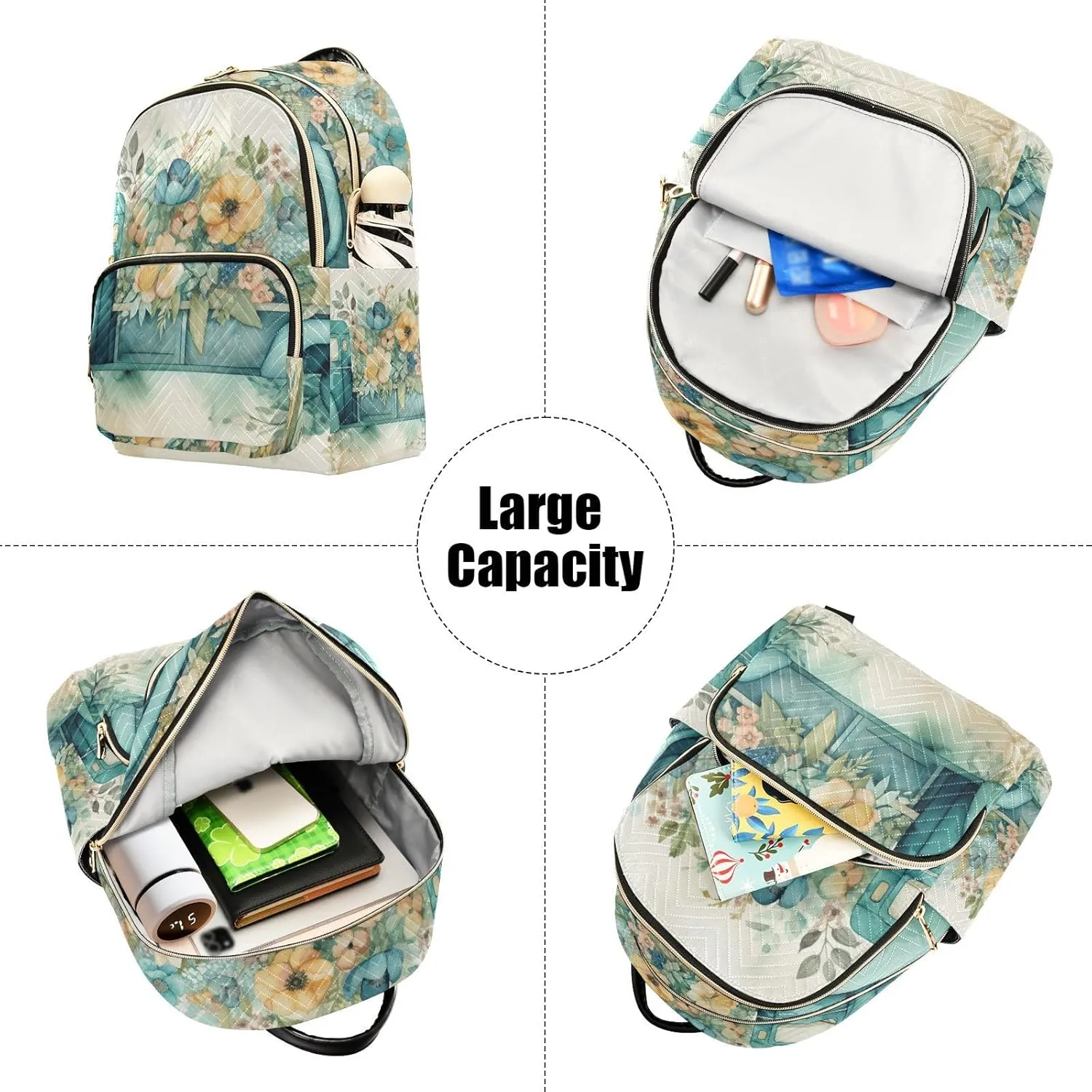 GAIGEO Ge Spring TruGreen Color Truck Flowers Fashionable Women Backpack, Casual Small Backpack, Travel Carry on Backpack for Women, S