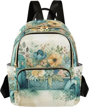 GAIGEO Ge Spring TruGreen Color Truck Flowers Fashionable Women Backpack, Casual Small Backpack, Travel Carry on Backpack for Women, S