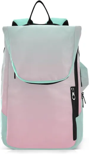 GAIGEO Pink Green Gradient Pickleball Bag, Large Space Pickleball Bags for Women, Durable Polyester, Printing Design
