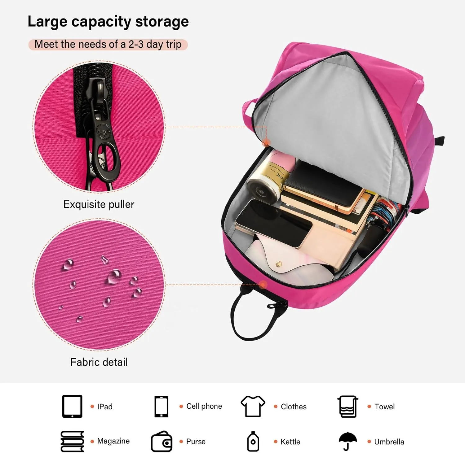 GAIGEO Polka Dot Racket Bag, Multilayer Design Badminton Bag, Sports and Daily Use