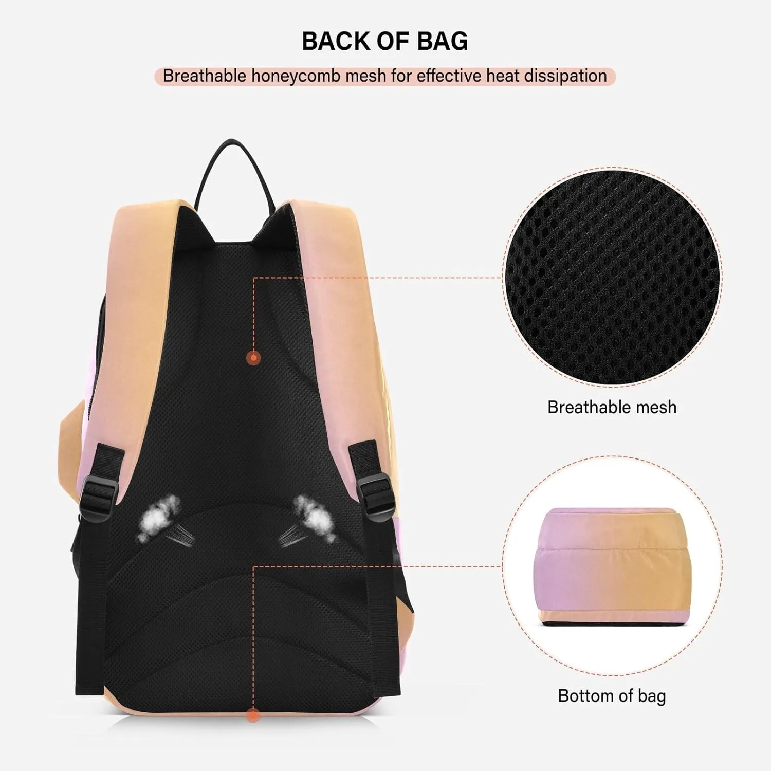 GAIGEO Racket Bag, Multiple Storage Compartments, Foldable Racket Pocket